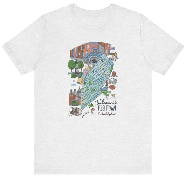 Fishtown neighborhood map Short sleeve t-shirt
