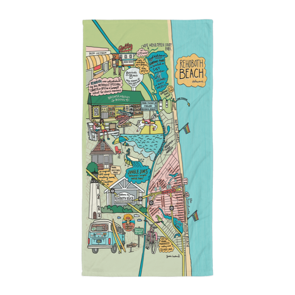 Map of Rehoboth Beach Towel - Jessie husband