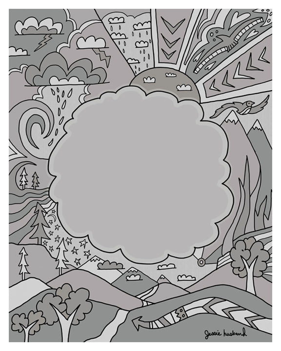 Custom Quote or Lyric Art, trees, arrows, sun, clouds - Jessie husband
