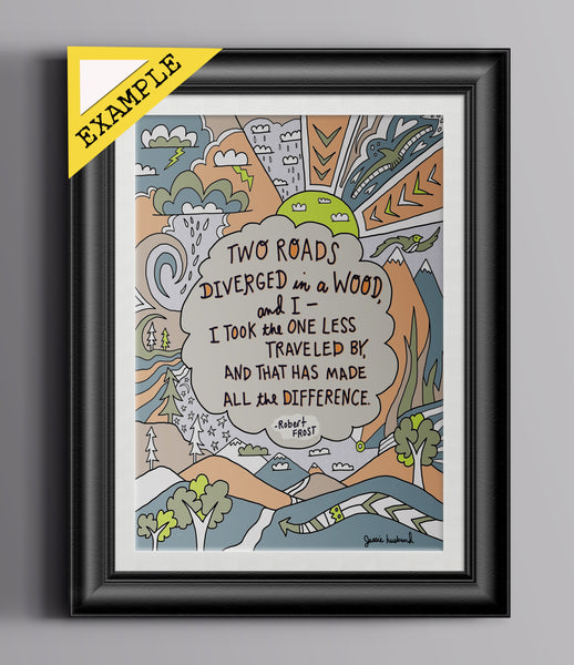 Custom Quote or Lyric Art, trees, arrows, sun, clouds - Jessie husband