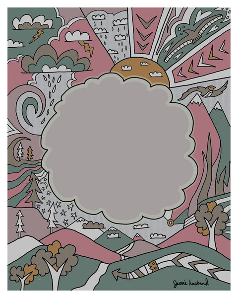Custom Quote or Lyric Art, trees, arrows, sun, clouds - Jessie husband