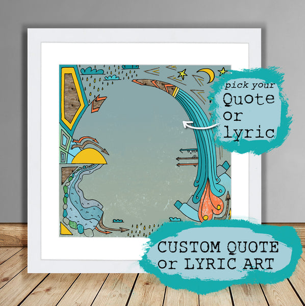 Custom Quote or Lyric Art, sun, moon, stars, water - Jessie husband
