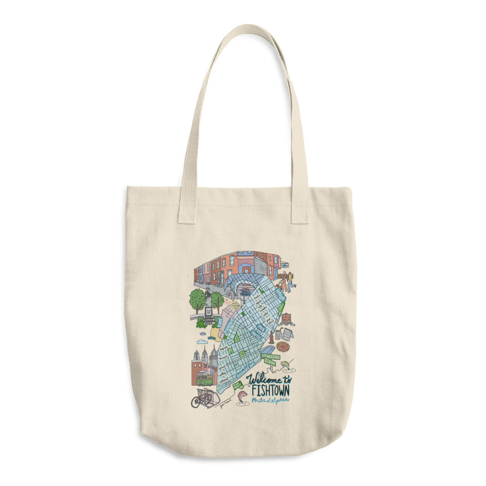 Fishtown neighborhood map Cotton Tote Bag - Jessie husband