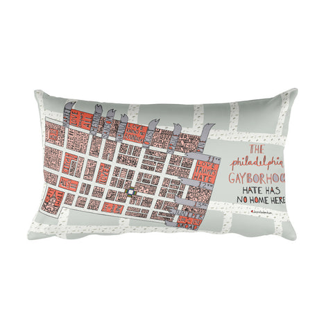 Philly Gayborhood Map Rectangular Pillow - Jessie husband